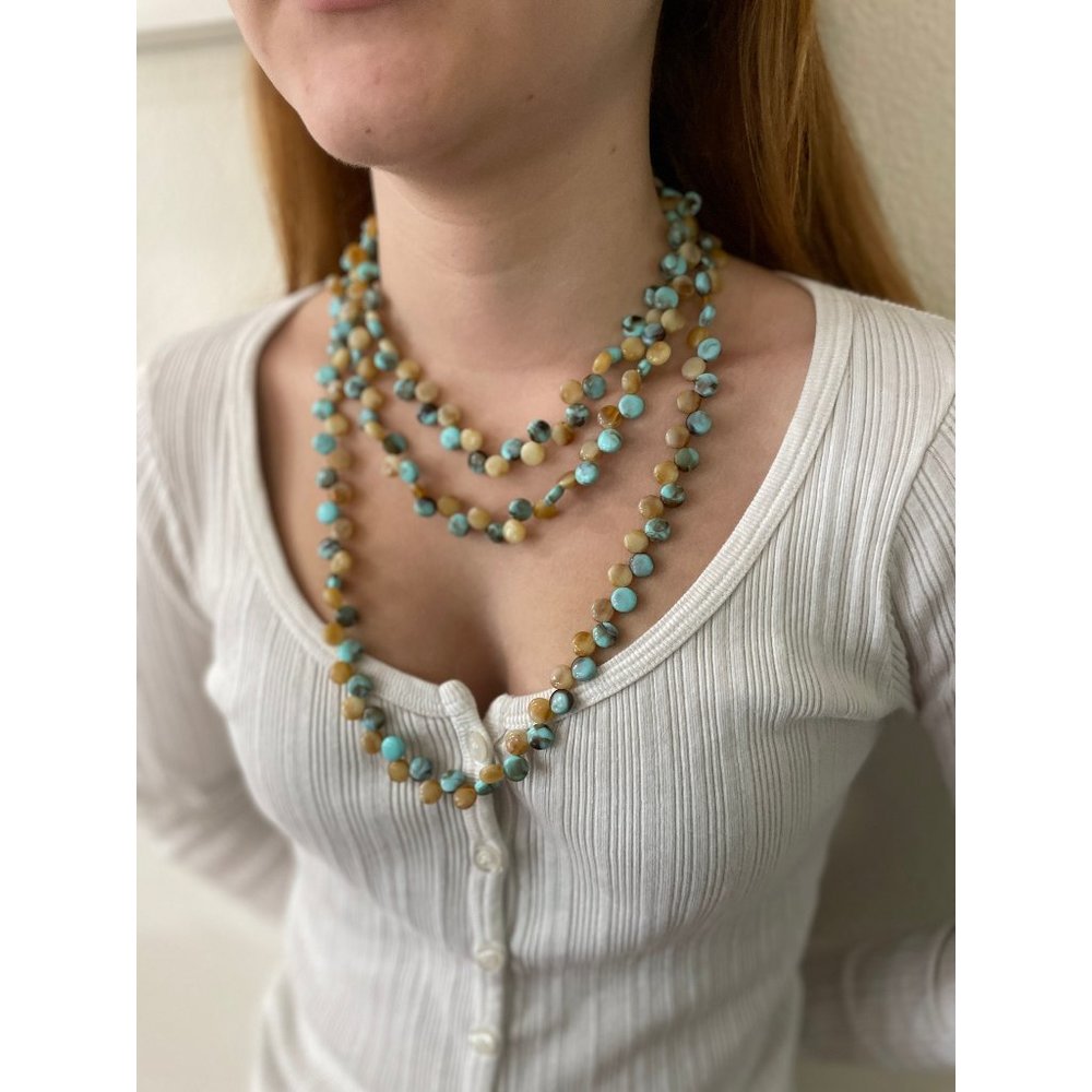 Long Necklace, Beaded Necklace, Beautiful Earth Tones, Gift for Her, Jewelry